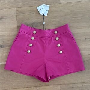 Vibrant Pink Button-Detail Women's Shorts